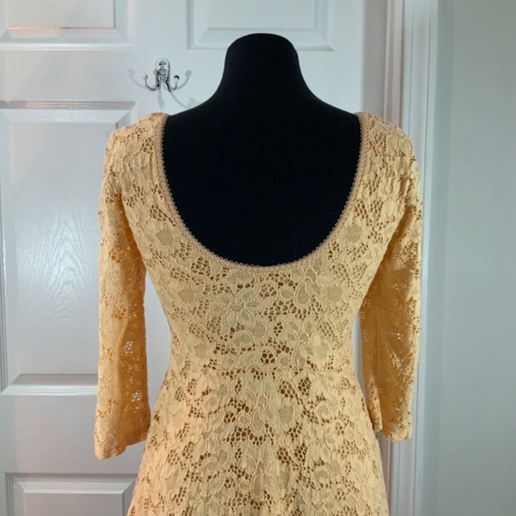 Free People Creamsicle Lace Boho Mini Dress Size Small - Picture 5 of 9